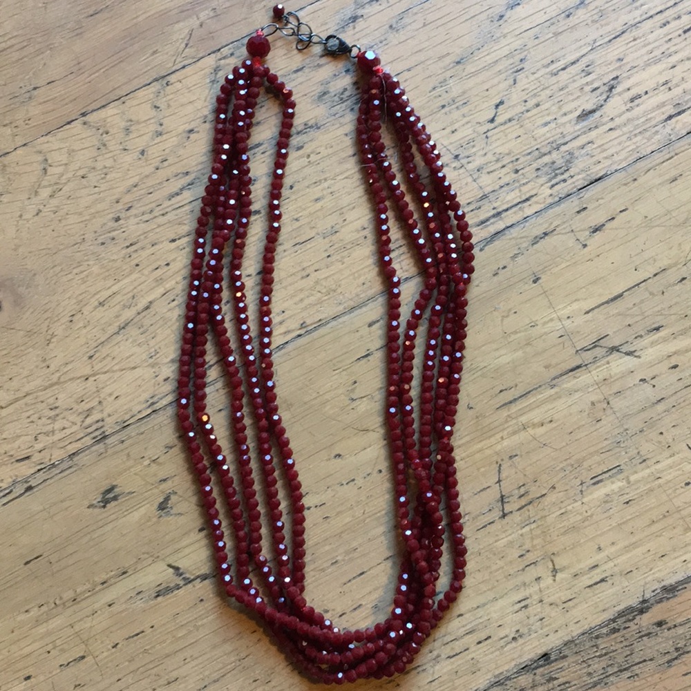Sparkly red crystal necklace